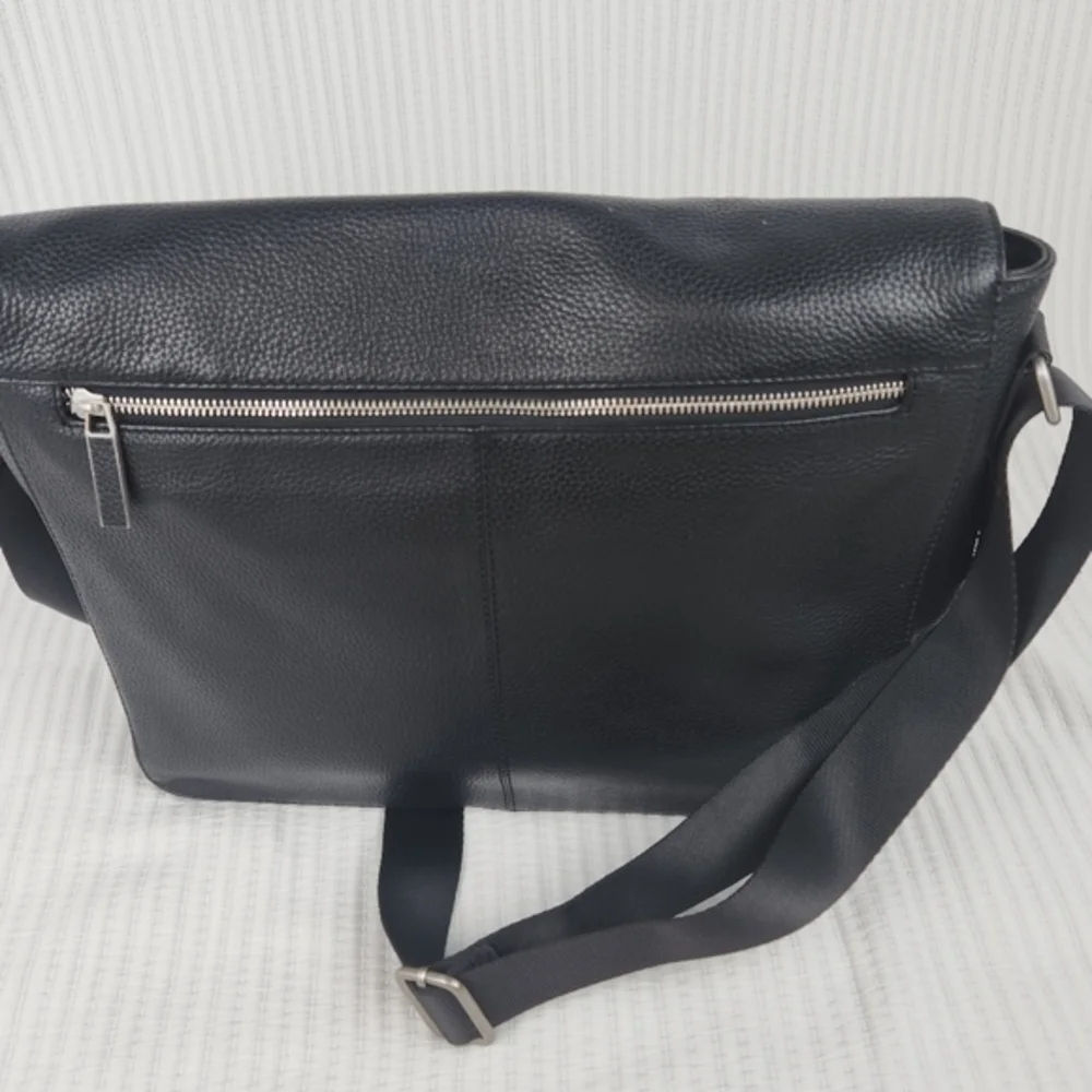Bugatti Blackbook Pebble Leather‎ Briefcase Work Bag Adjustable Strap Profession